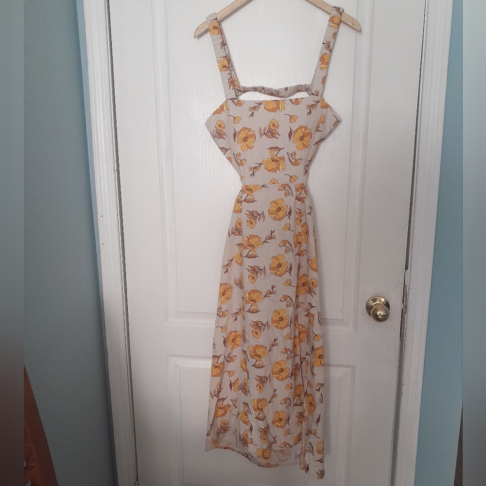 F21 Floral Yellow Dress
